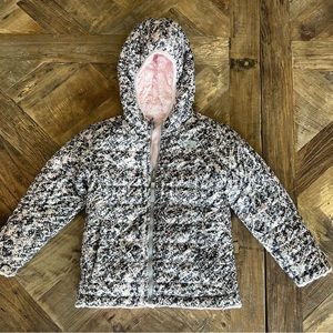 The North Face - Reversible kids jacket size 7/8 color pink, black, grey